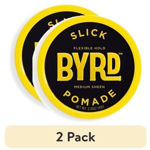 New 2pack of Byrd Slick Pomades Flexible Hold Medium Sheen Tin Can - 3.35 oz.